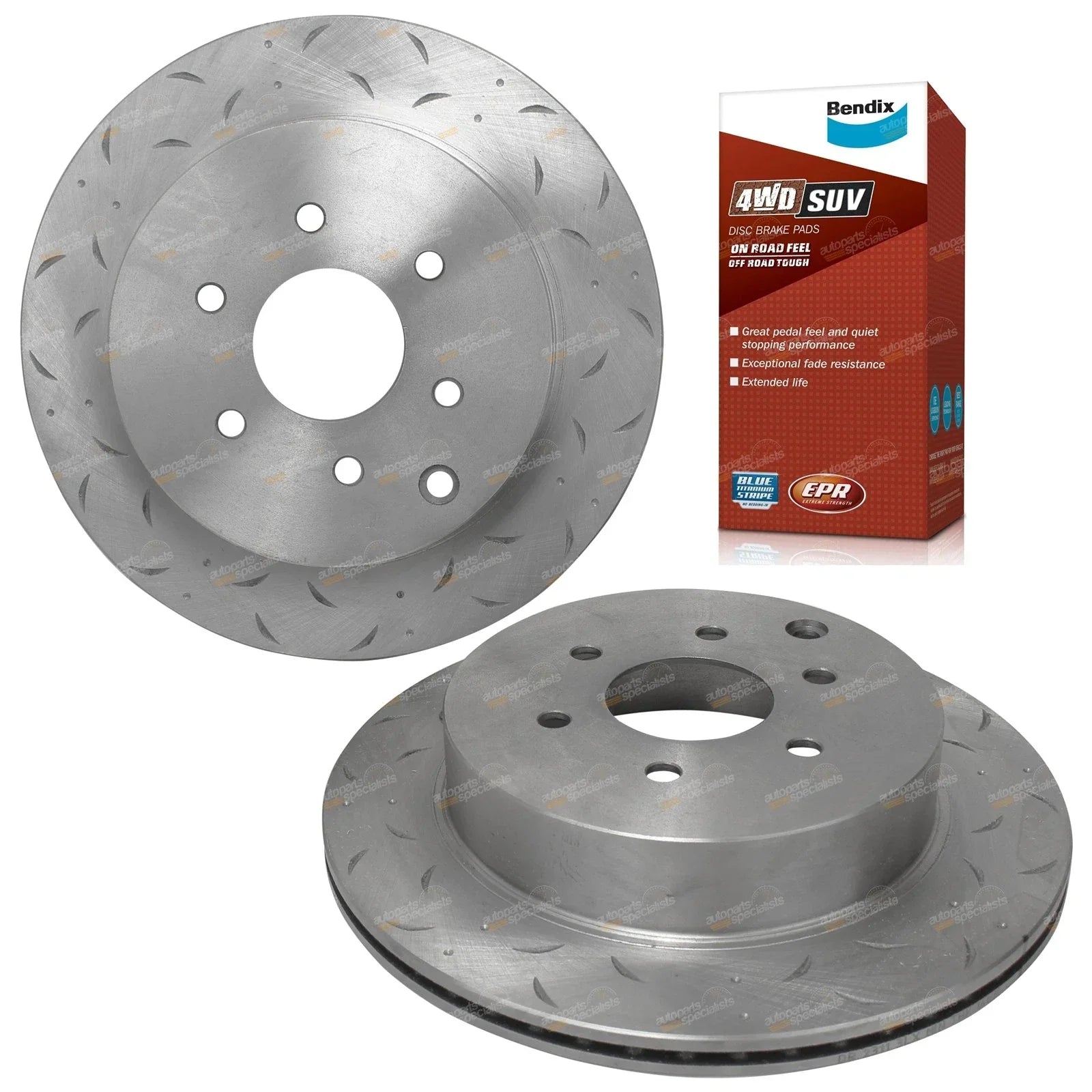 Dimple Slotted Disc Rotors + Pads for Pathfinder R51 (2005 - 2013)