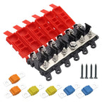 5-Way Fuse Holder Block with 30A, 60A, 100A Fuses for Car Distribution