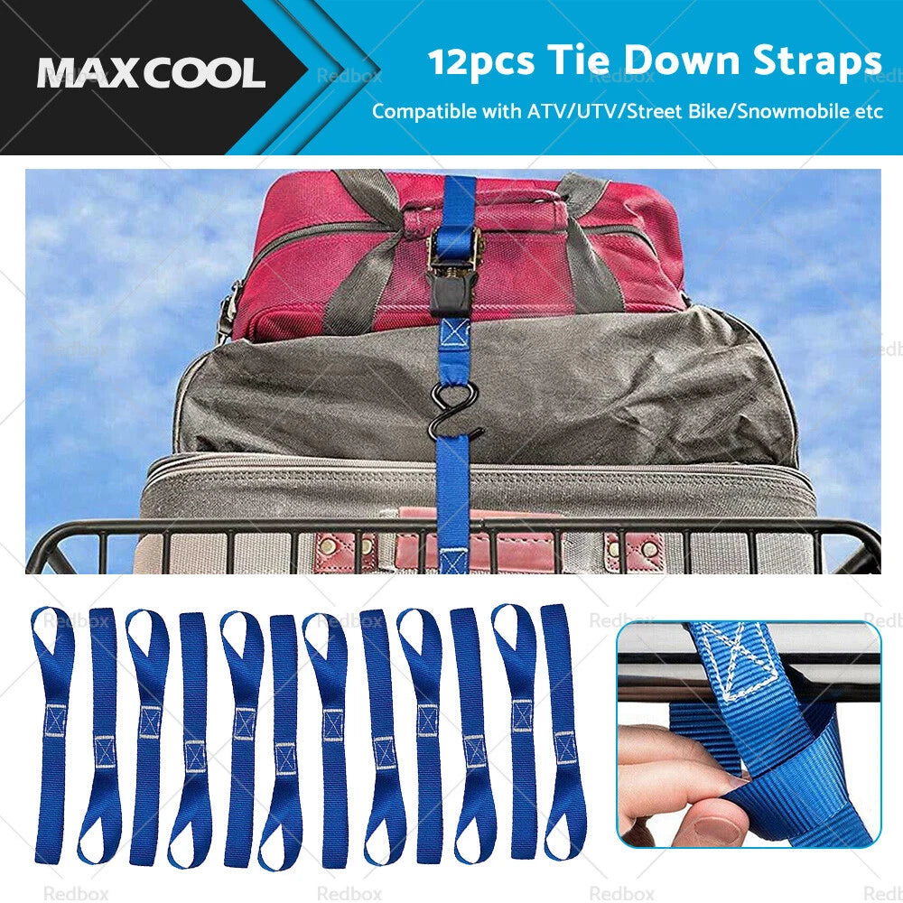 12PCS Soft Loop Tie Down Straps for Motorcycle Dirt Bike