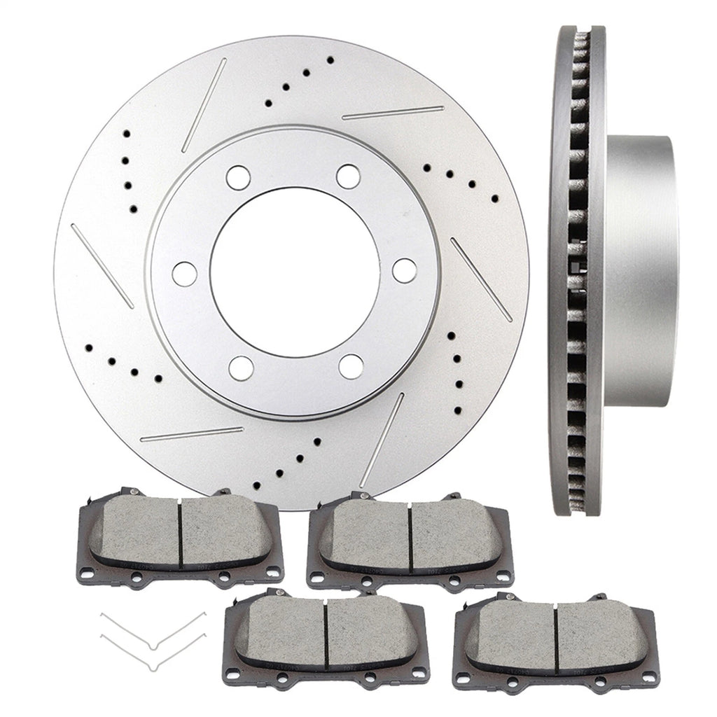 Front Disc Rotors and Ceramic Brake Pads for Toyota Tundra Sequoia