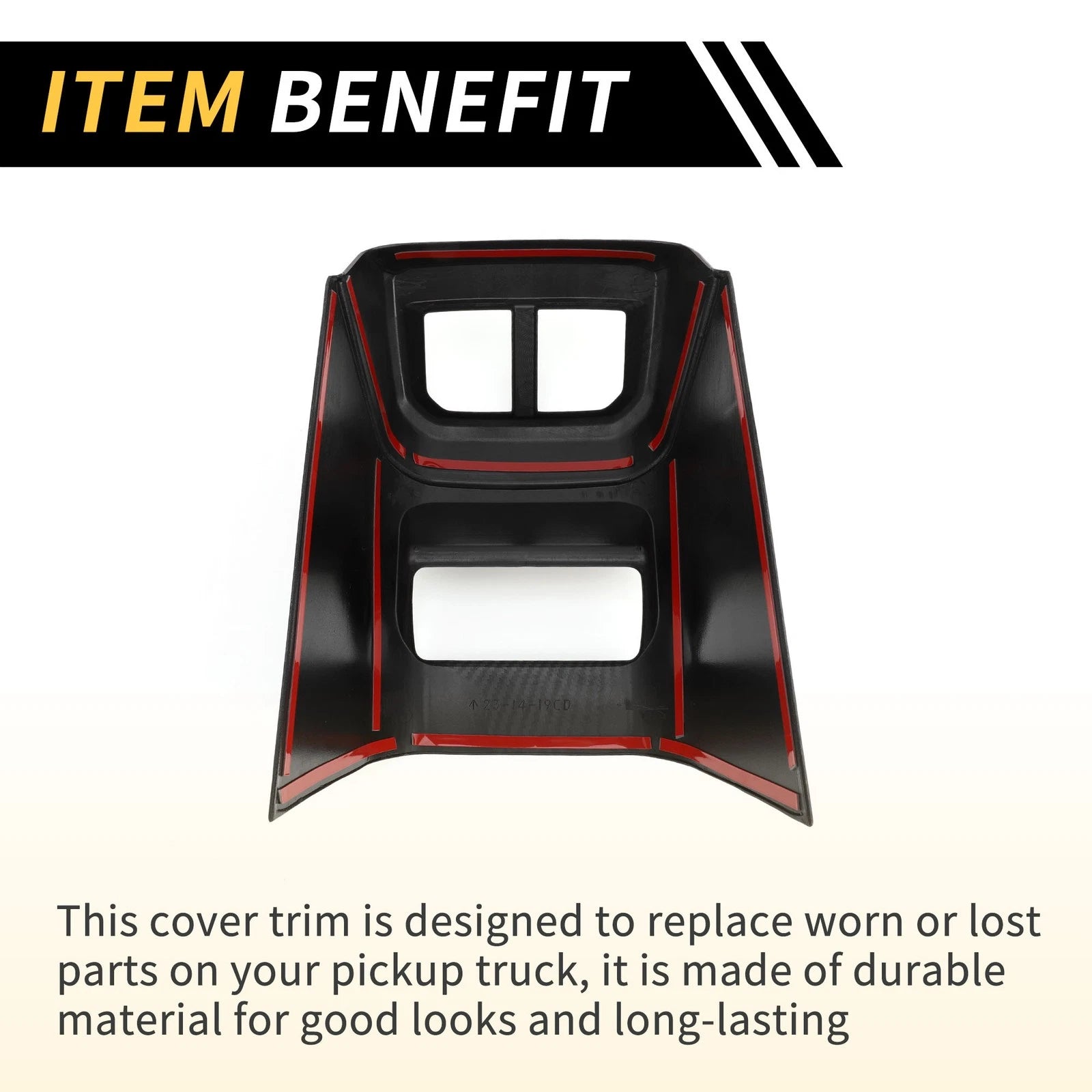 Carbon Fiber Pattern Rear Armrestbox AC Outlet Panel for Ford Ranger (2023–2024)