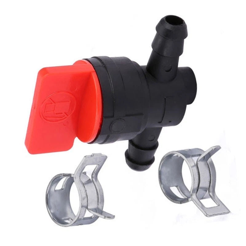 1x 1/4 In-Line Fuel Shut-off Valve with Clamps for Honda/Tecumseh