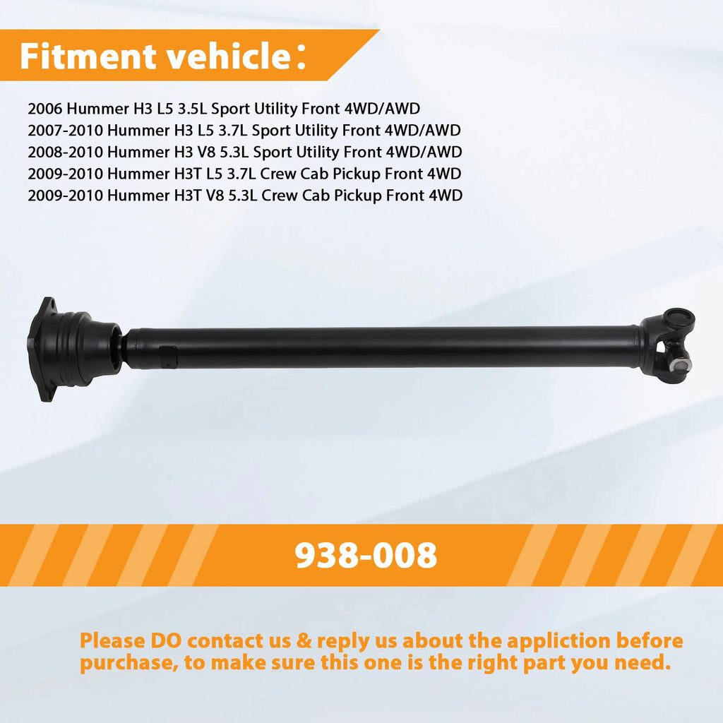 Front Prop Driveshaft for Hummer H3 (2007–2010) 4WD/RWD