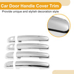 Set of 4 Car Door Handle Cover Trim for Suzuki Swift (2005–2017) Silver Tone