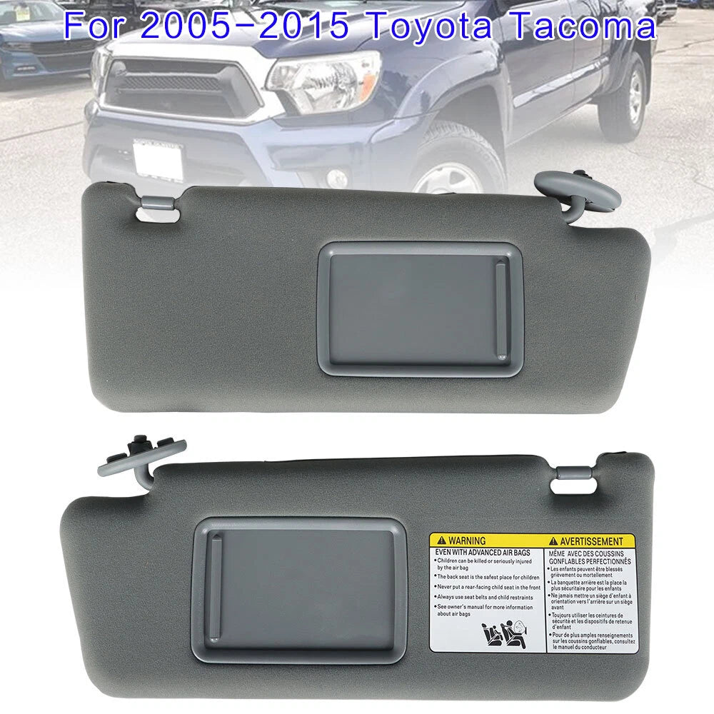 Set of 2 Sun Visors for Toyota Tacoma (2005–2015) Gray