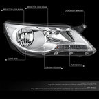 OE Style Replacement Headlight Lamp for VW Tiguan (2009–2011) Right Side