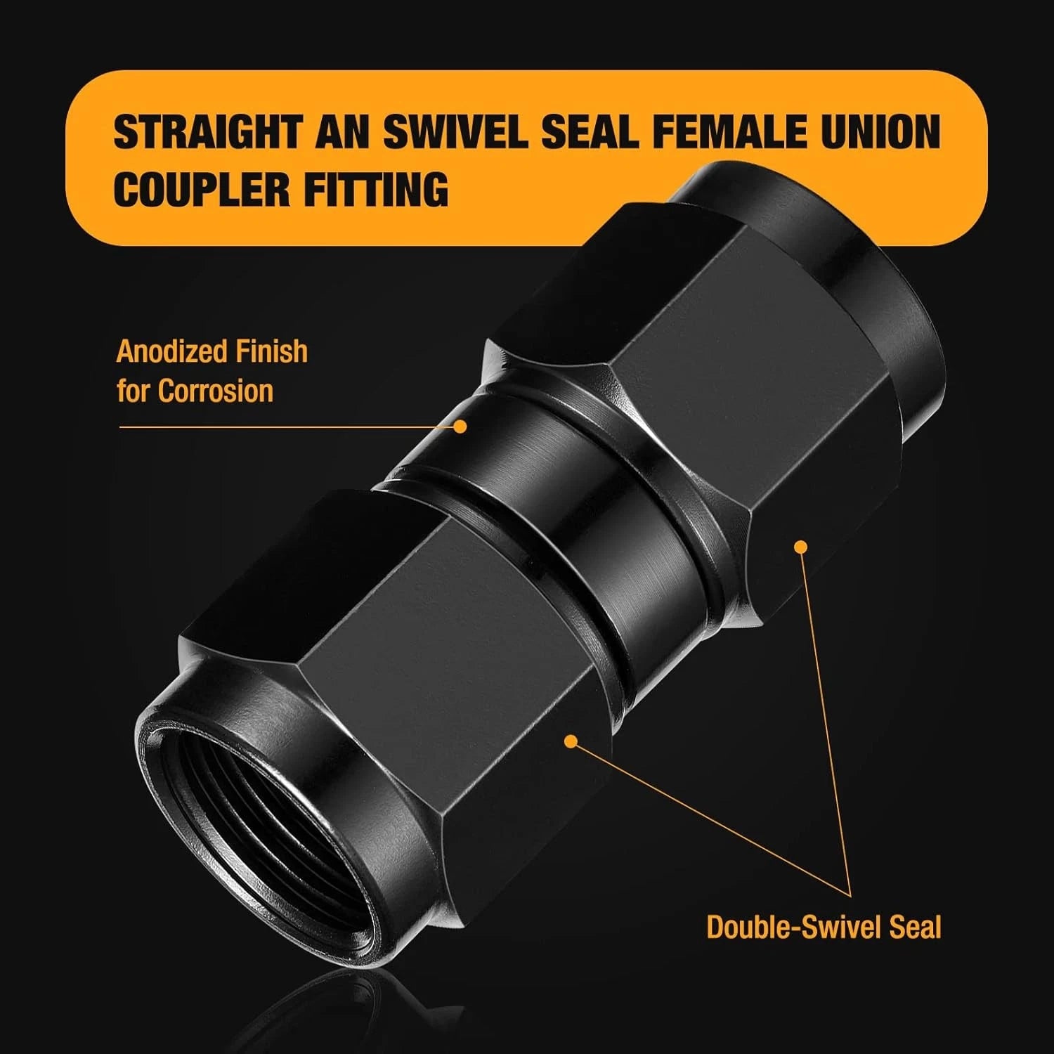 10AN Female to 10AN Female Straight Coupler Fitting for Vehicle Fluid Lines
