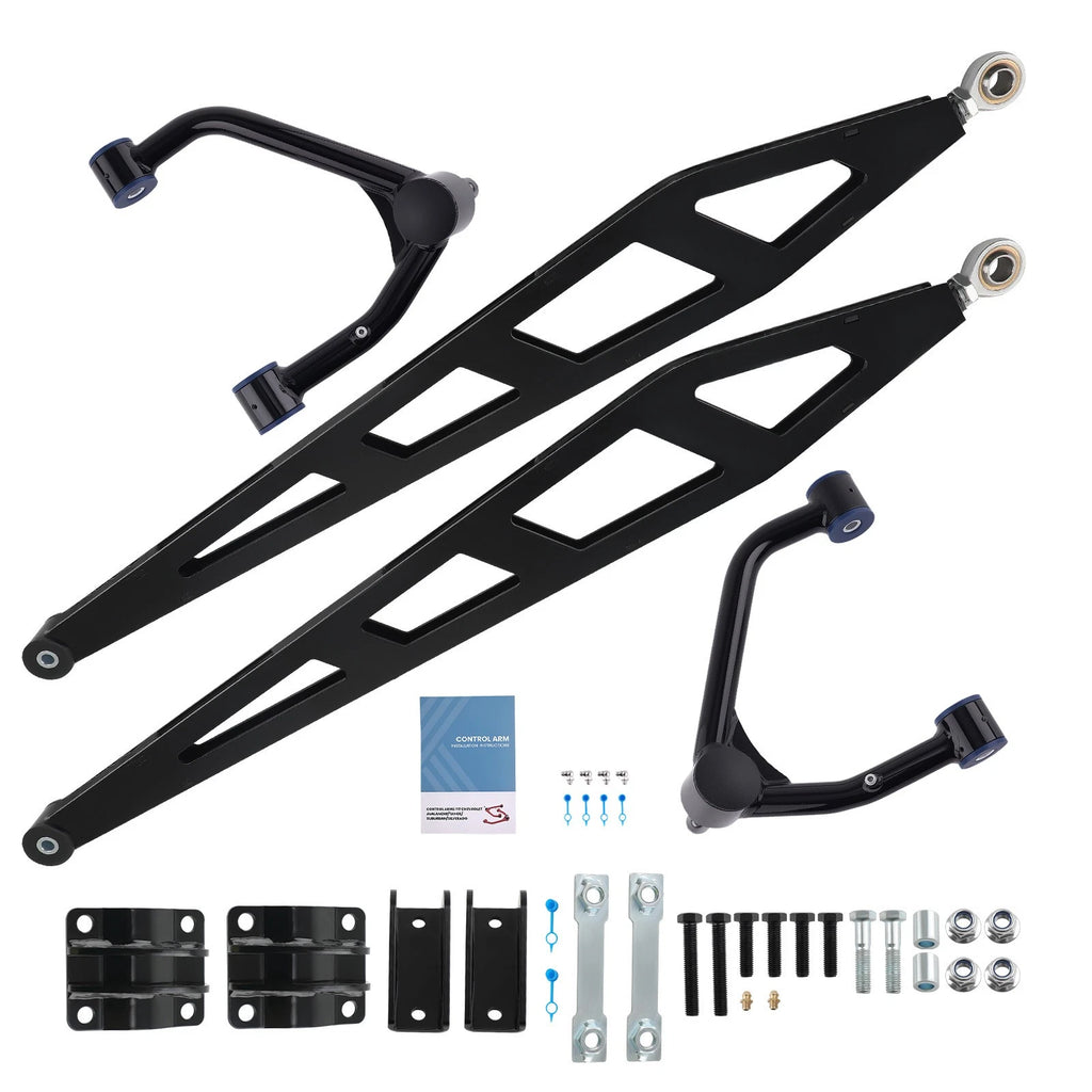 Front Upper Control Arms + Rear Traction Bars for Silverado Sierra 1500 (2007–2018)