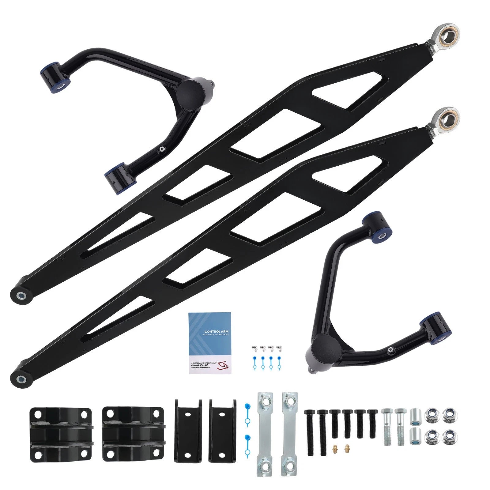 Front Upper Control Arms + Rear Traction Bars for Silverado Sierra 1500 (2007–2018)