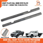 Chrome Door Sill Scuff Plate Guard for Mazda BT-50 (2021-2025)