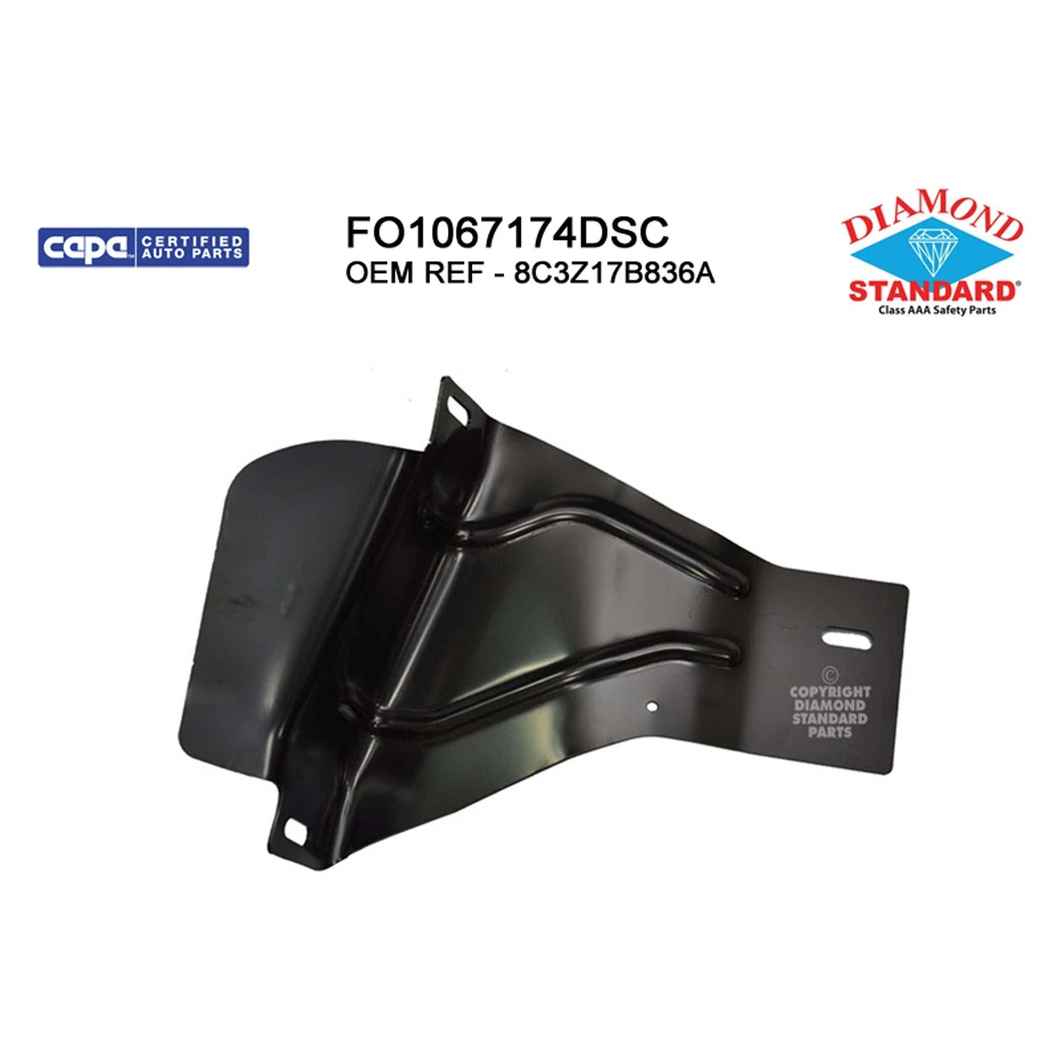 Replacement Steel Front Passenger Side Outer Bumper Mounting Bracket