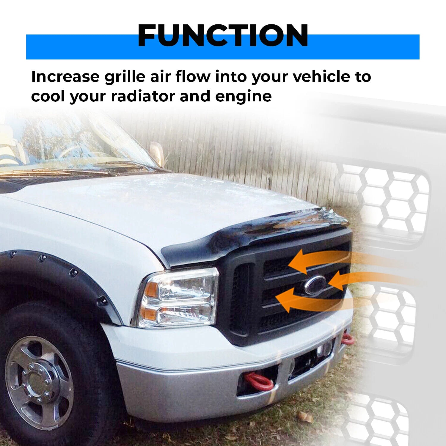 Grille Assembly for Ford F250 F350 Super Duty (2005–2007) Black Painted
