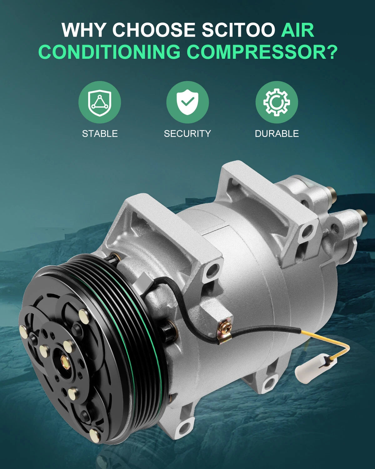 A/C Compressor for Volvo S60 S80 V70 XC70 (2001–2009) 2.3L 2.4L 2.5L 2.9L