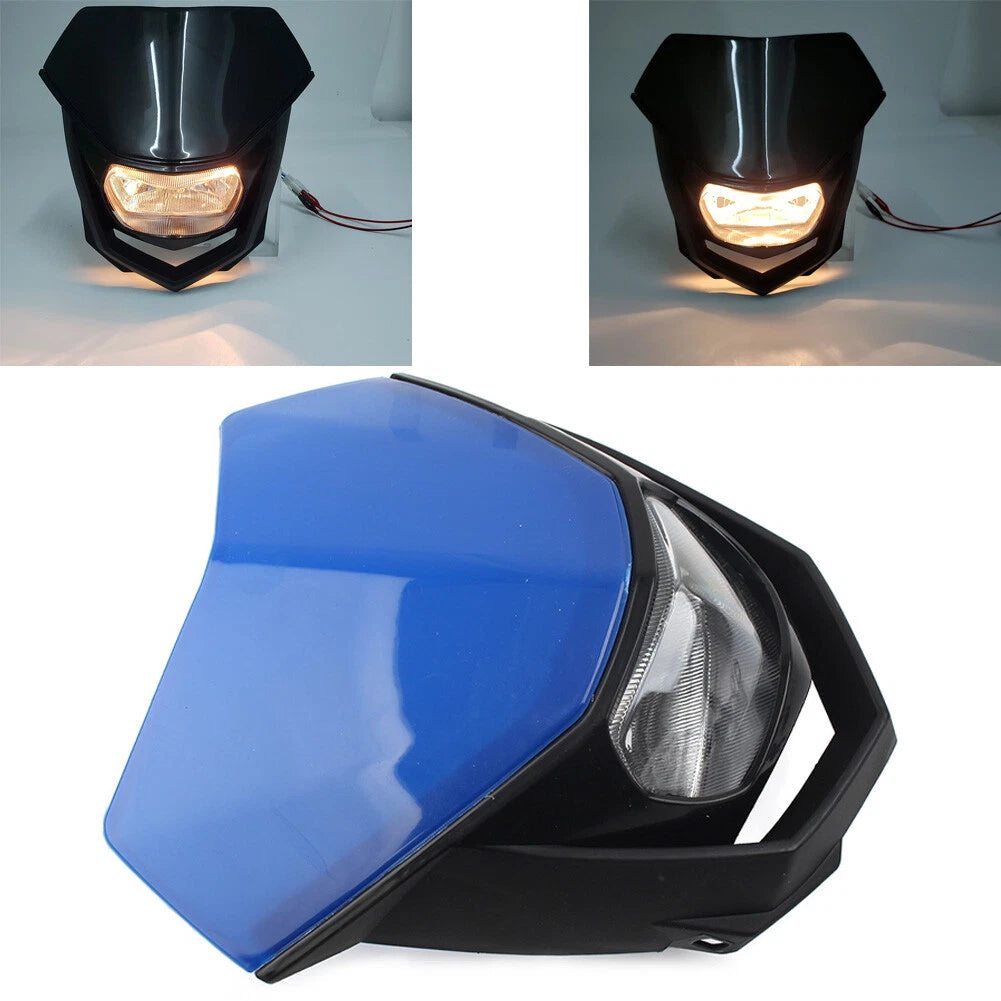 1 Pcs Blue Universal Headlight for Supermoto Dirt Bike (Fits )
