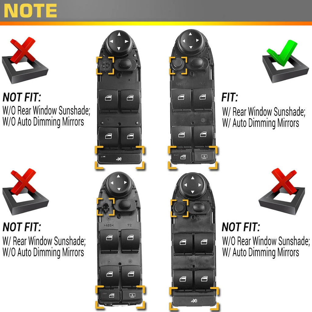 Power Window Switch for BMW 550i 528i 528xi 535i (2008-2010)
