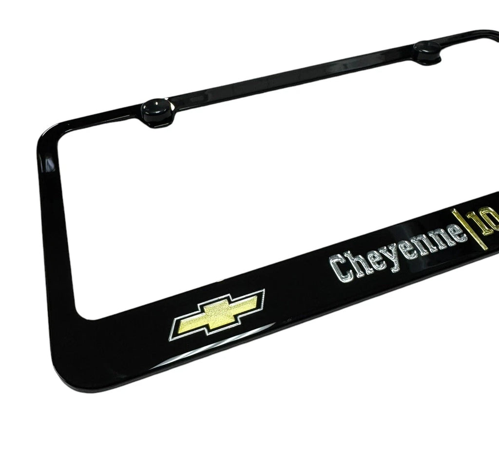 License Plate Frame Premium with Gold Bowtie for Chevrolet Cheyenne (2001–2005)