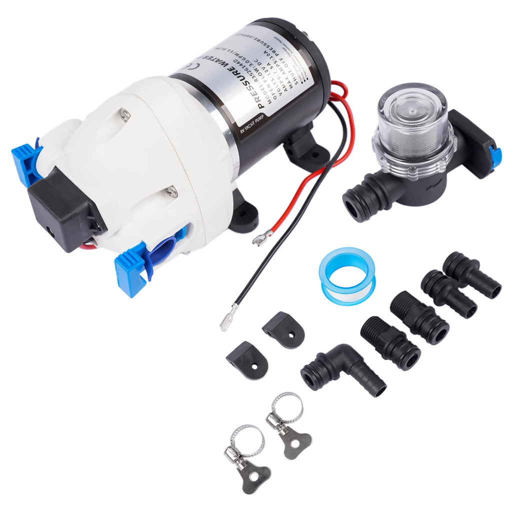3 GPM Triplex Diaphragm Fresh Water Pump for RV (12V, 50 PSI)