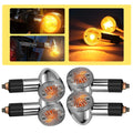 Set of 4 Chrome Bullet Turn Signal Lamps Amber LED for Honda VTX C (2002–2009)