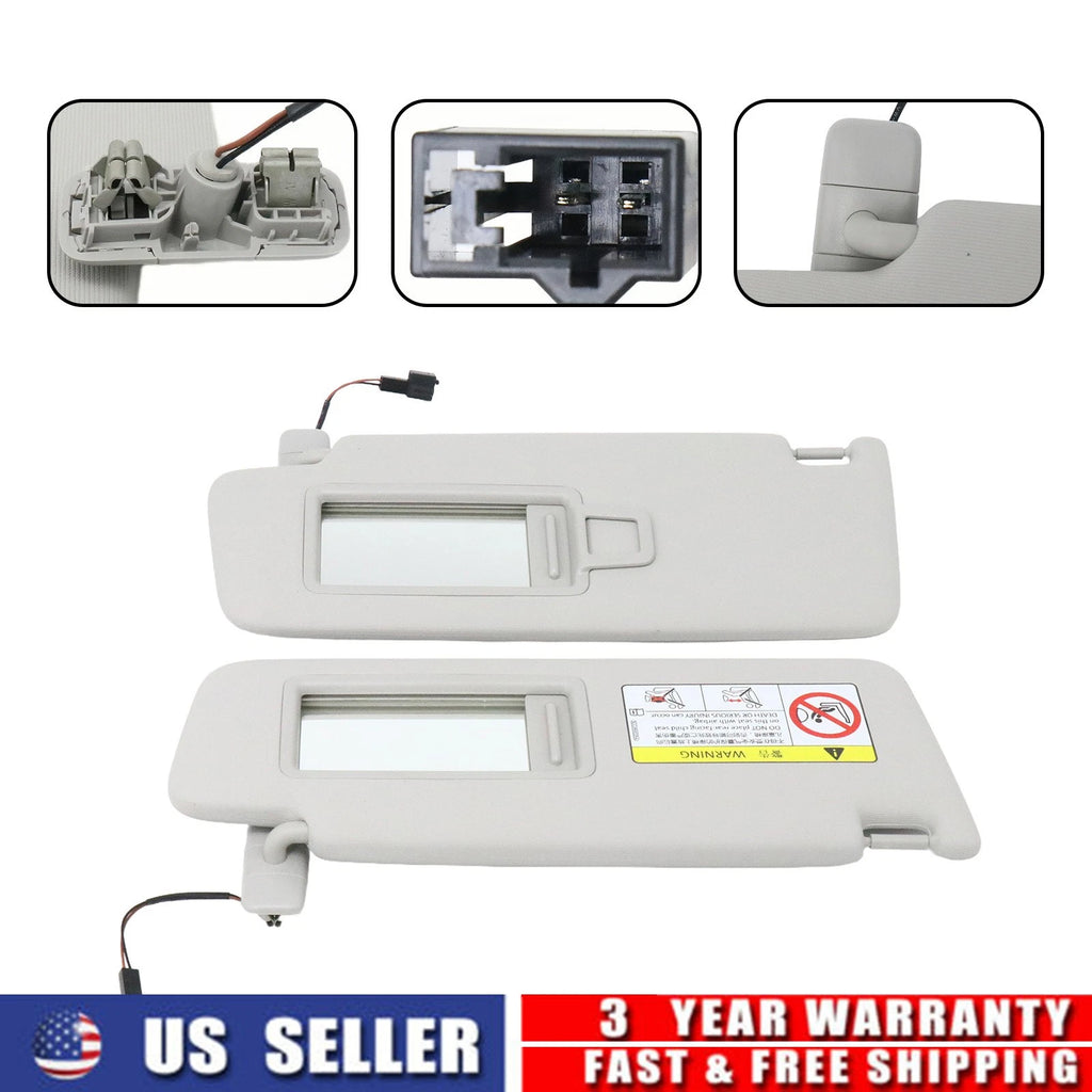 Set of 2 Grey Sun Visor Panels for VW Golf 7, Jetta MK7, Passat B8, T-Cross