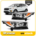 Headlights for Ford Escape (2017–2019) Chrome Amber Reflector Pair