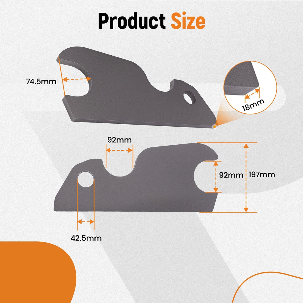 Set of 2 Bucket Ears for Kubota Excavator U-55 KX057 KX191