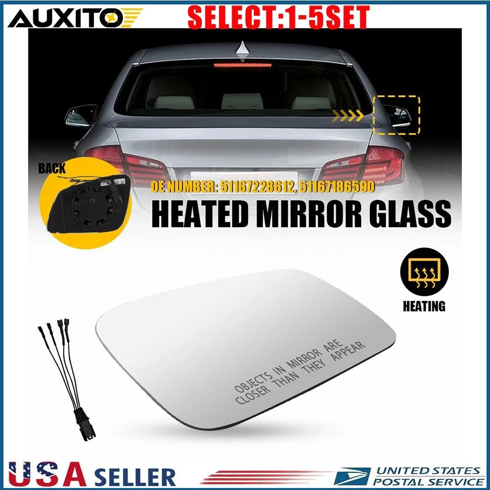 Right Passenger Side Mirror Glass for BMW 528 535 640 650 740 750 (2010–2016)