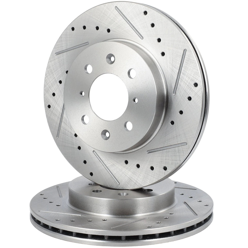 Front Drilled Slotted Brake Rotors for Honda Civic (1997–2001) Acura Integra