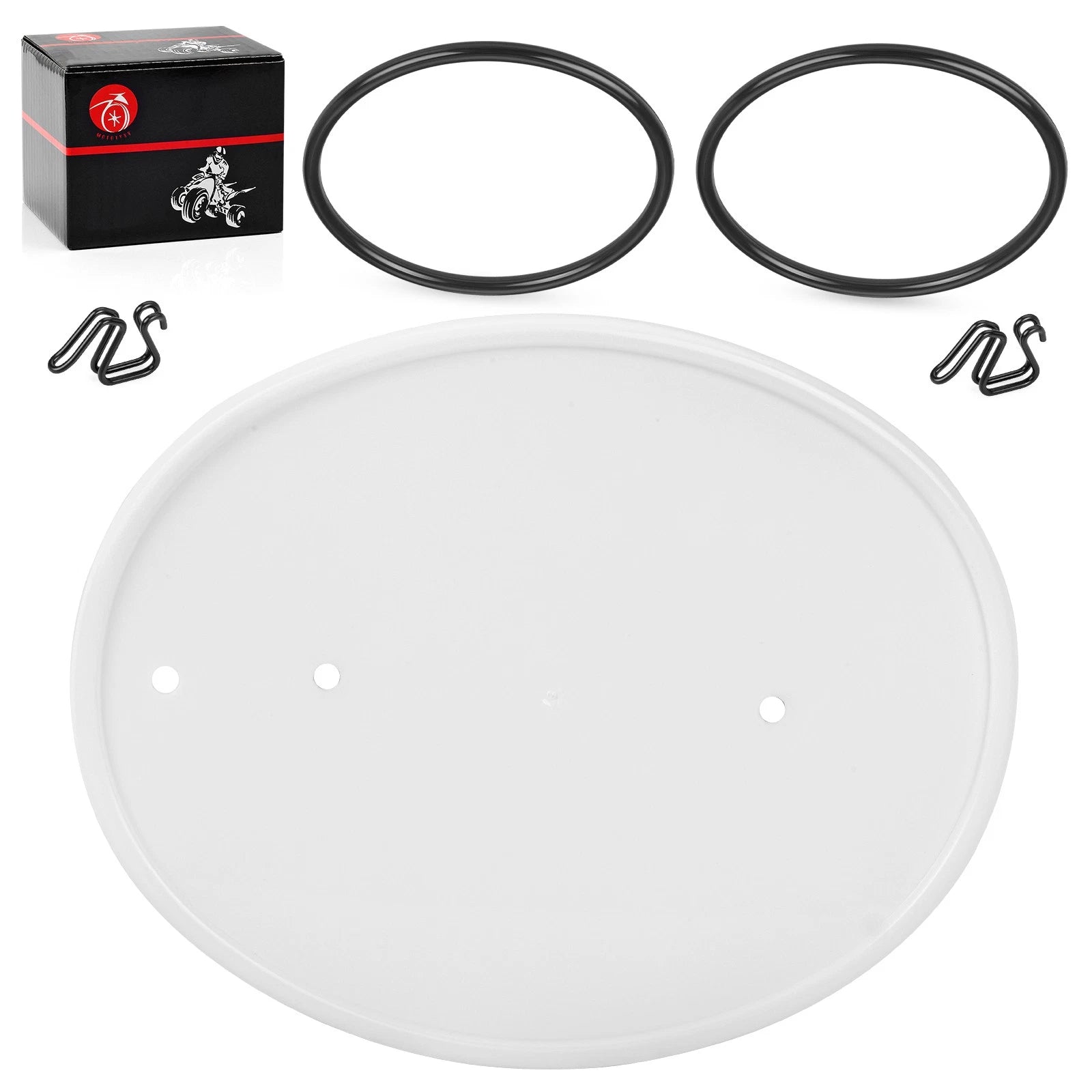 Front Side White Number Plate with Clips & Bands for Honda Z50R (1979–1987)