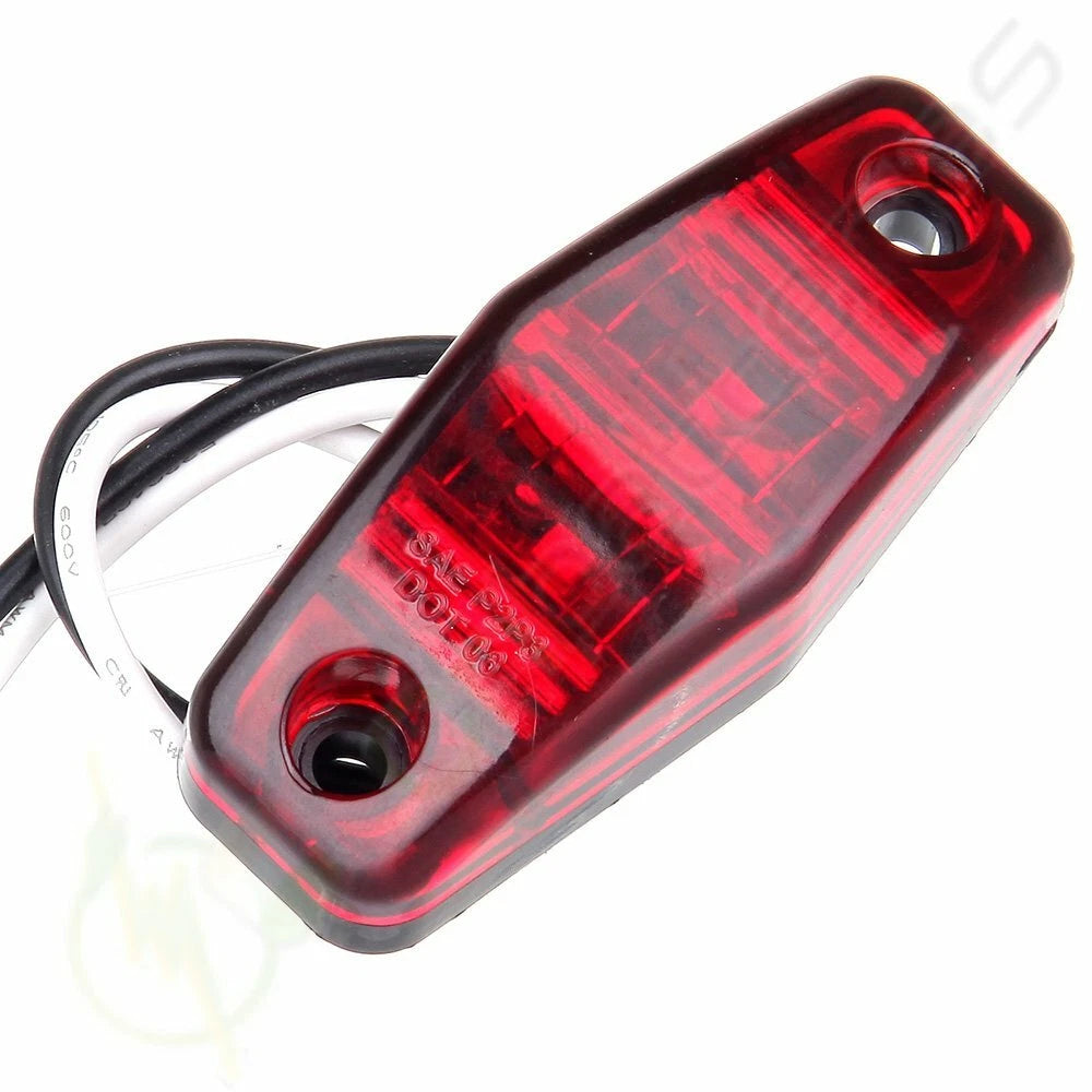 Pack of 10 Side Marker Lights for (Amber + Red)