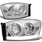 LED DRL Headlight for Dodge Ram Pickup (2006–2009) - Chrome Housing