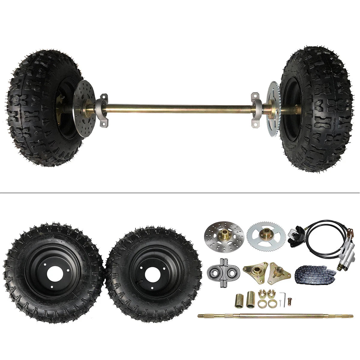 29" Go Kart Rear Live Axle Kit with Brake Assembly & Sprocket for Drift Trike