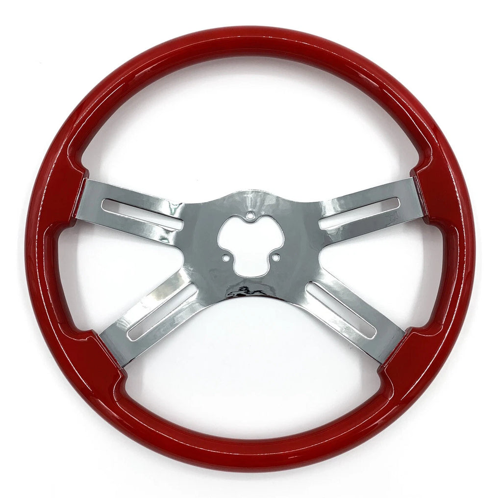 Steering Wheel 4-Spoke Slotted Red 3 Hole for Peterbilt Kenworth (2018–2024)