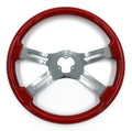 Steering Wheel 4-Spoke Slotted Red 3 Hole for Peterbilt Kenworth (2018–2024)