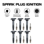 6X Ignition Coil & Spark Plug for Mitsubishi Galant (2004–2012) MR994643