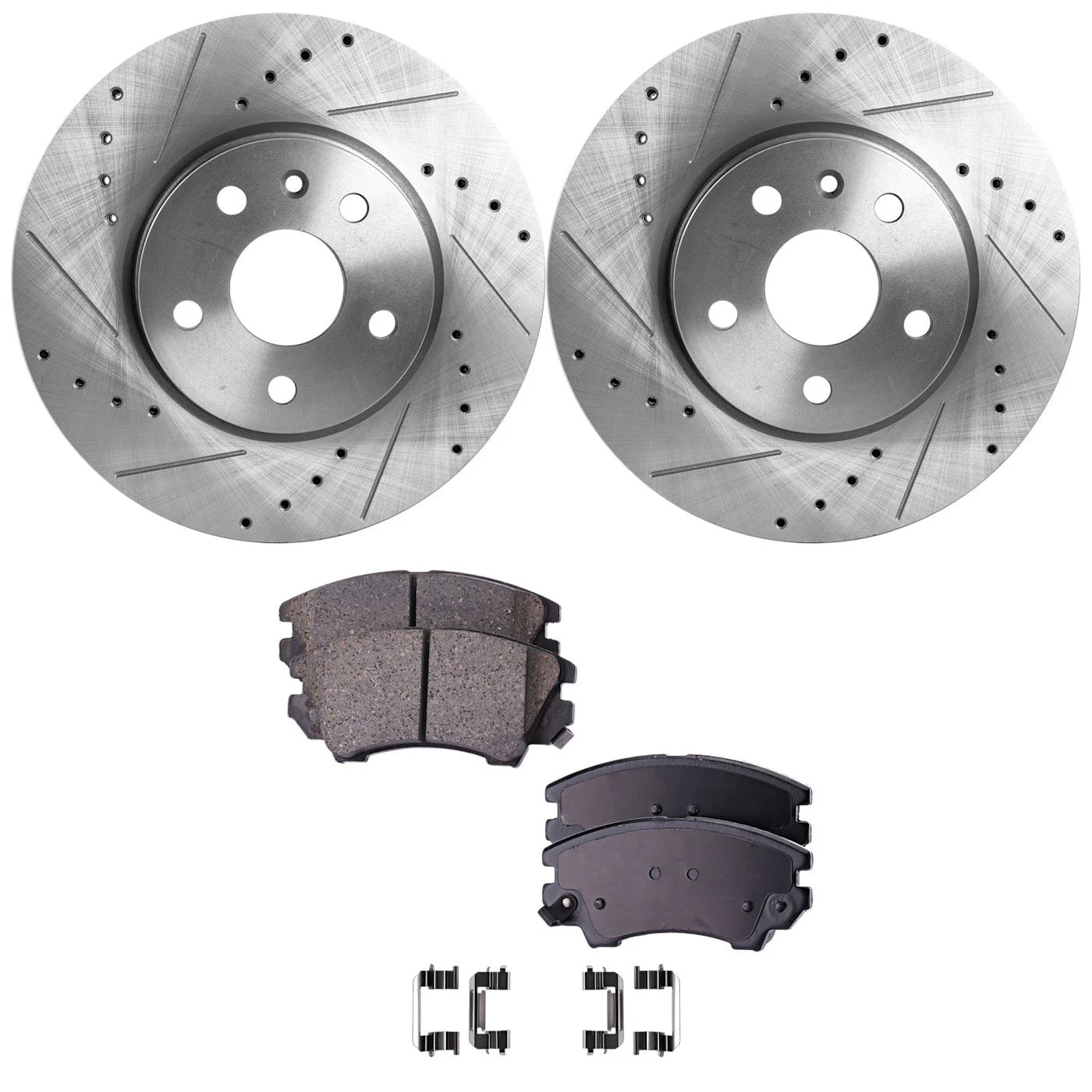 Brake Disc and Pad Kit for Chevrolet Camaro (2010–2015) Cross-drilled & Slotted