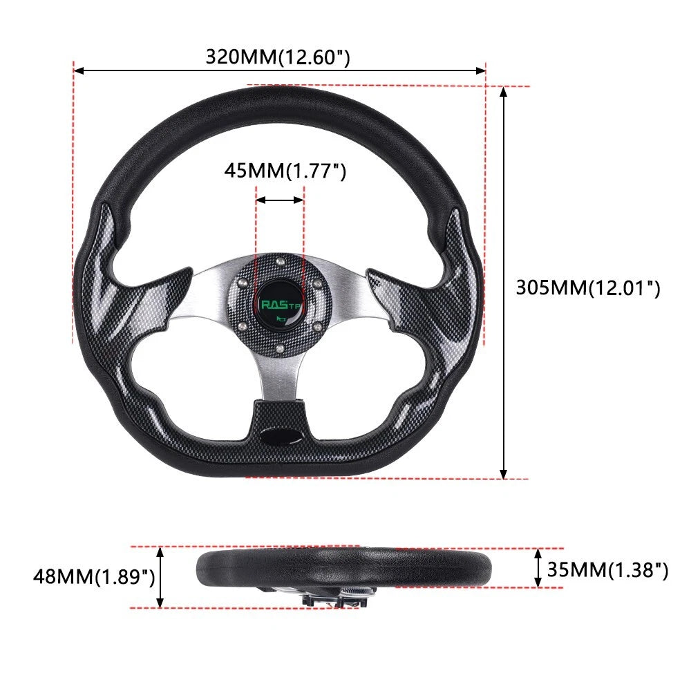 320mm 3 Spoke Steering Wheel for Universal Marine (13 Inch)