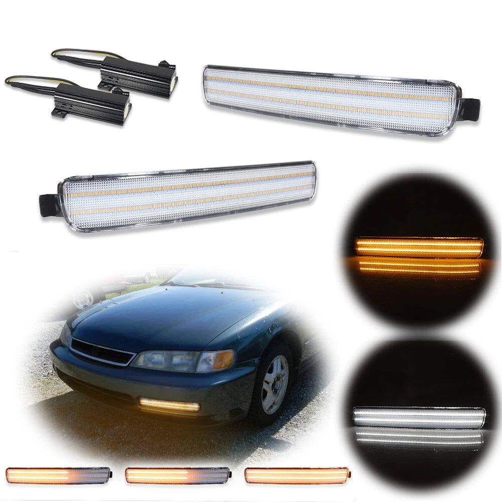 Clear LED Front Bumper Signal Lights for Honda Accord (1996–1997)