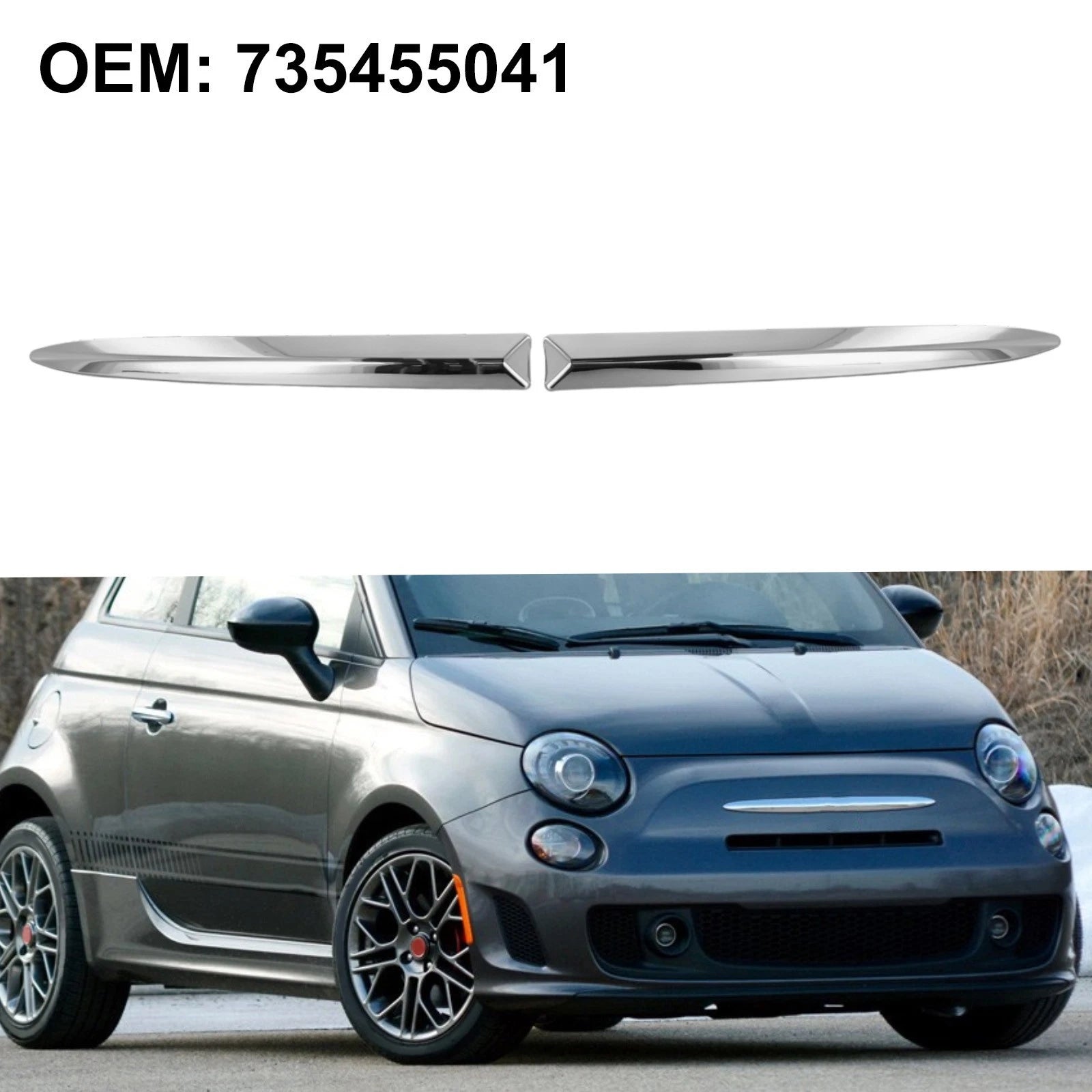 Chrome Front Bumper Trim for Fiat Series (2007–2015)