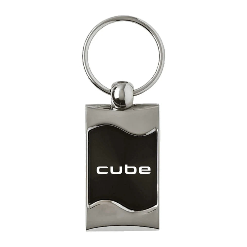 Black Rectangular Wave Keychain - Officially Licensed for Nissan Cube