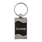 Black Rectangular Wave Keychain - Officially Licensed for Nissan Cube