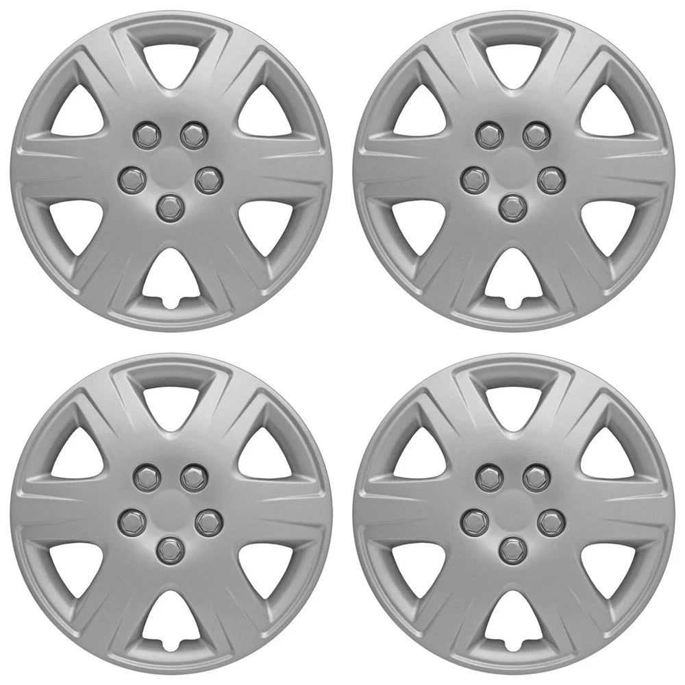 15' Push-on Silver Wheel Cover Hubcaps for 2005-2008 Toyota Corolla