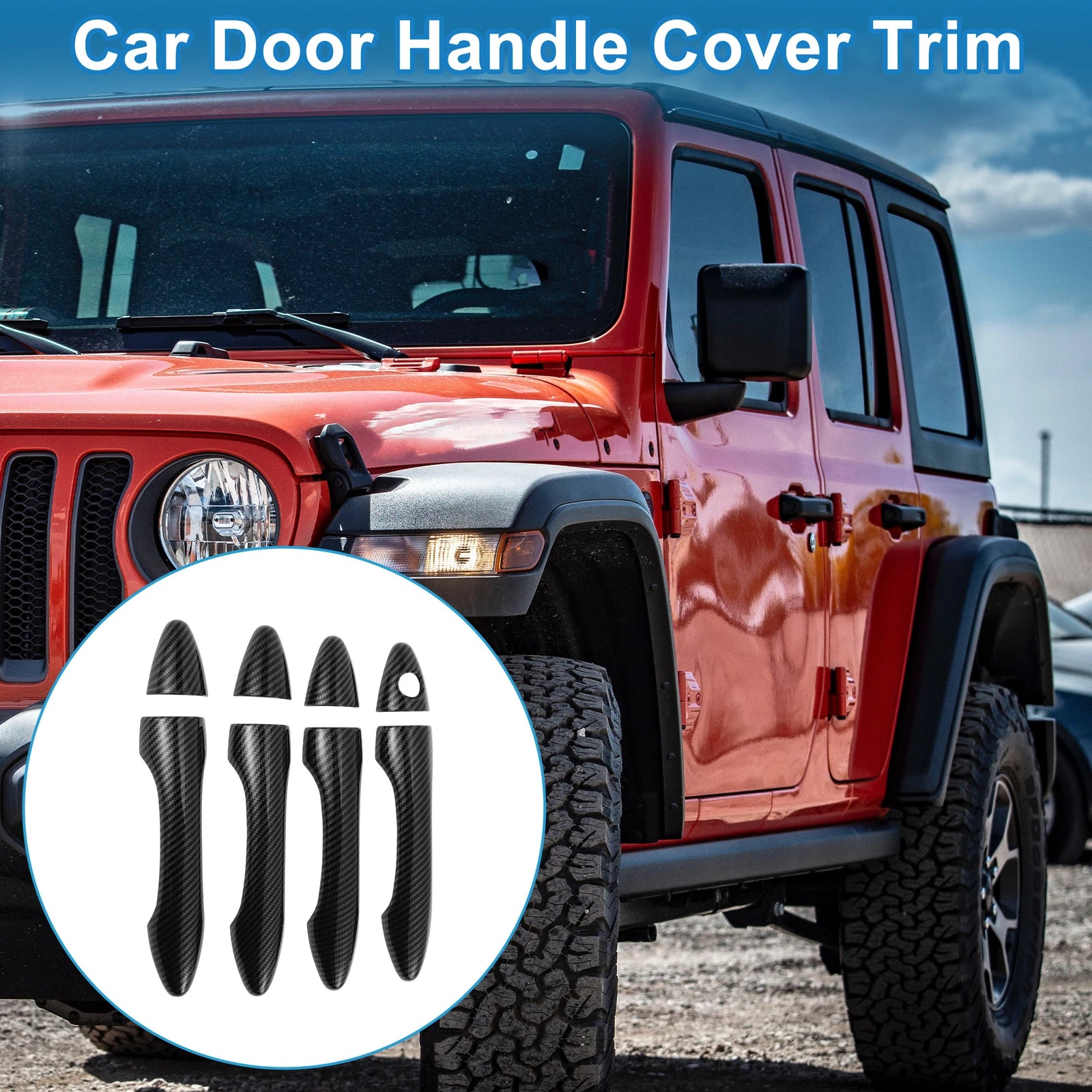 Door Handle Cover Trim for Hyundai IX35 (2010–2015) Carbon Fiber Black