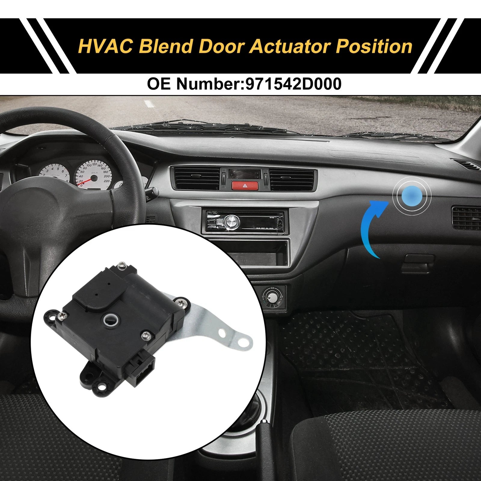 HVAC Heater Blend Door Actuator for Hyundai Elantra (2003–2006) No. 971542D000
