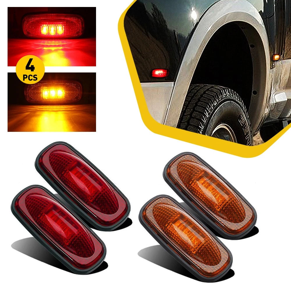 Set of 4 LED Side Marker Lights for Dodge Ram 3500 (2003â2018)
