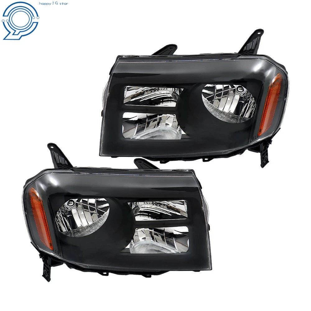 Pair of Halogen Headlamps for Honda Pilot (2012–2015) Black Housing