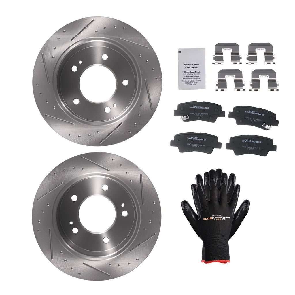 Rear Brake Rotors and Pads Kit for Hyundai Elantra Coupe/GT (2013–2014) S31603