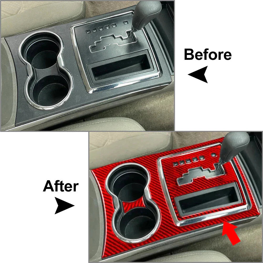 Red Gear Shift Panel Cover Trim for Chrysler 300, Dodge Charger (2008-2010)