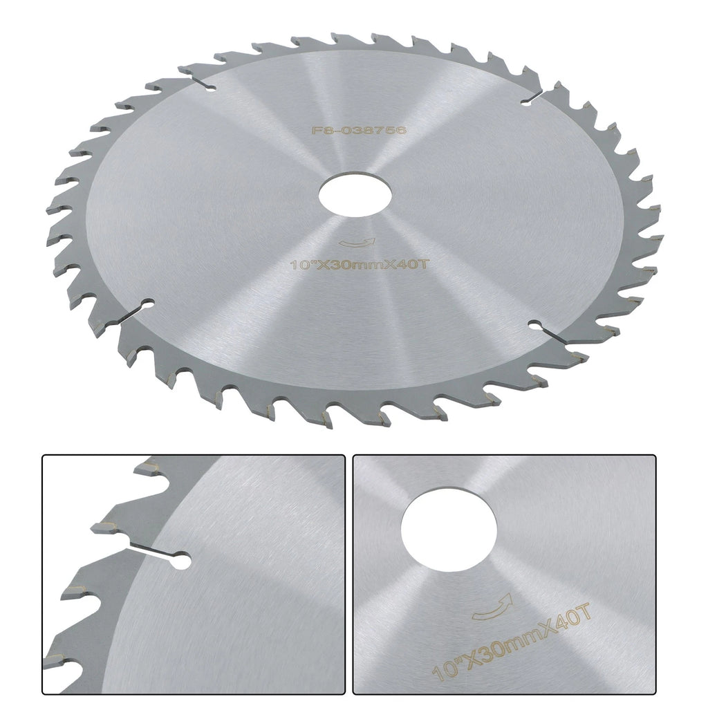 10" Carbide Tipped Circular Saw Blade for Wood & Metal Cutting (Silver)