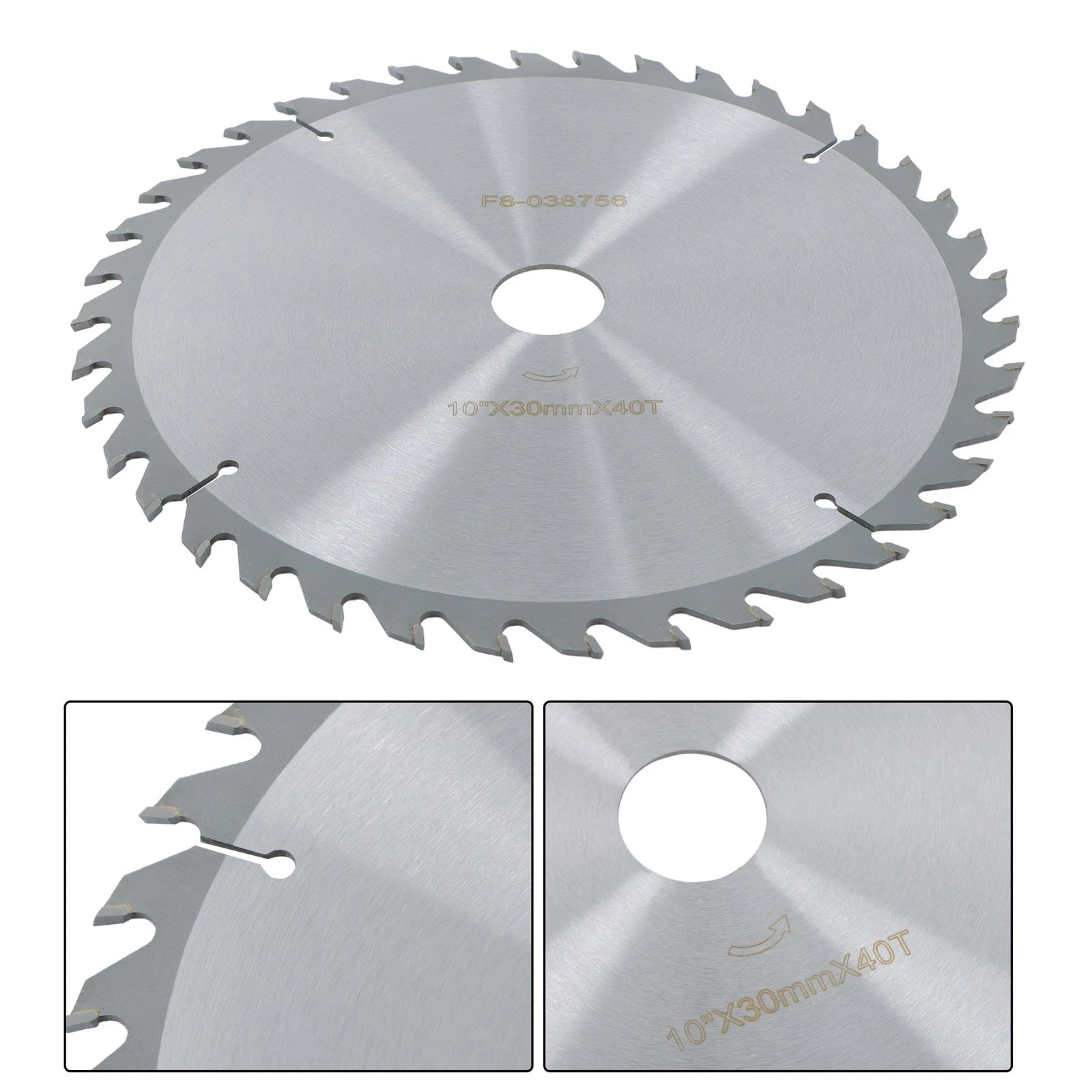 10" Carbide Tipped Circular Saw Blade for Wood & Metal Cutting (Silver)