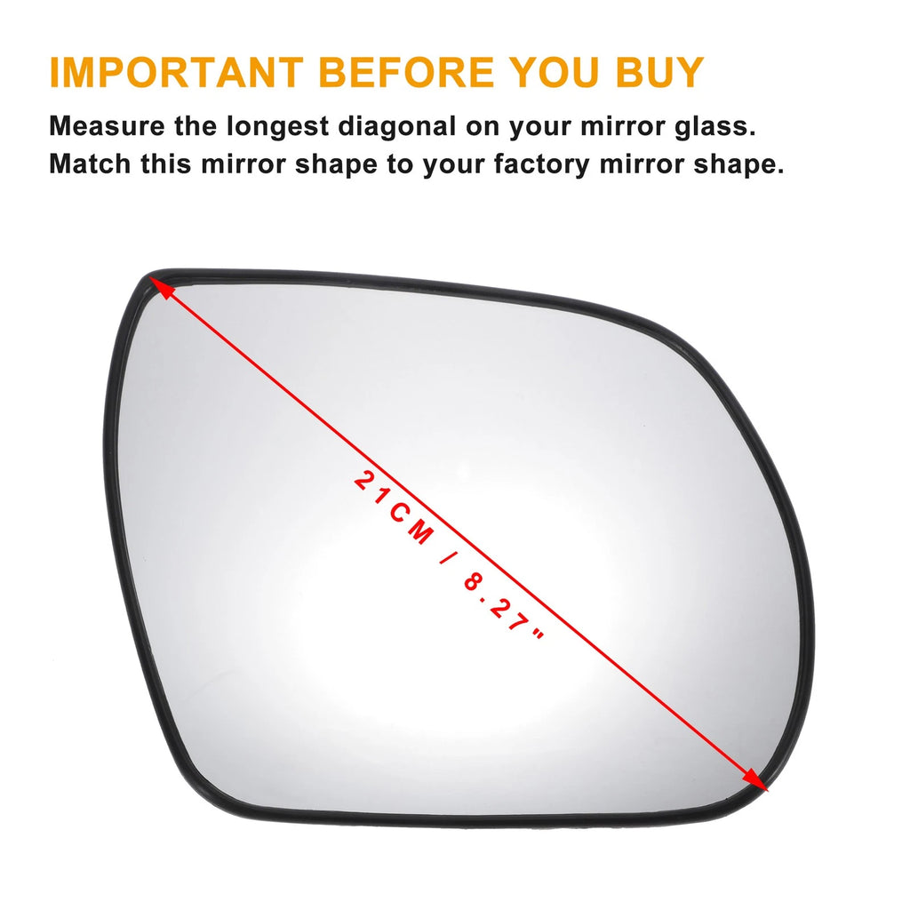 Right Side Mirror Glass for Hyundai Santa Fe (2007–2012) Nonheated